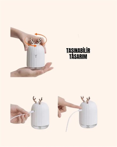 ABS+PP Malzemeli Taşınabilir 220 ml USB Mist Nemlendirici
