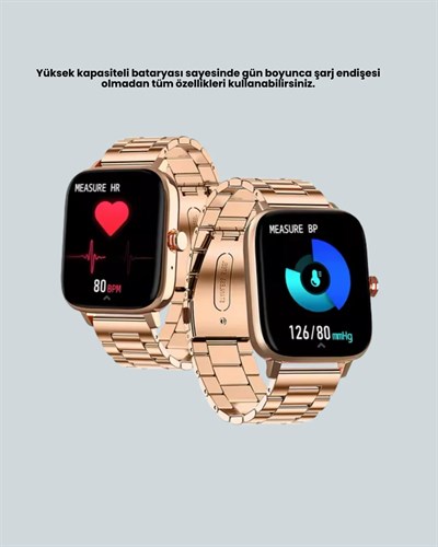 AMOLED Ekranlı Türkçe Menülü Akıllı Saat Bluetooth Görüşmeli