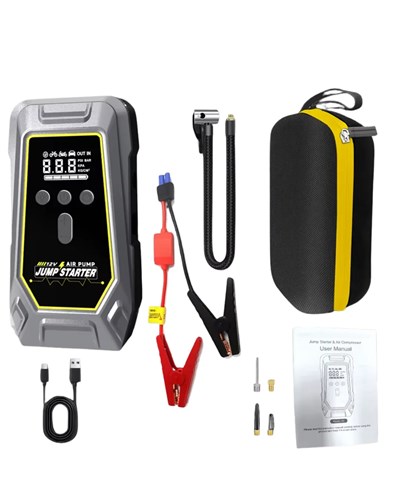 Acil Durum LED Işıklı Akü Takviye ve Hava Kompresörü