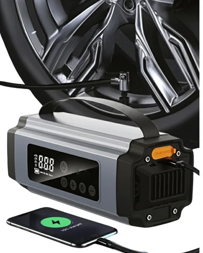 Acil Durumlar İçin Çok Fonksiyonlu Araç Akü Takviyesi Hava Kompresörü ve Güç Kaynağı