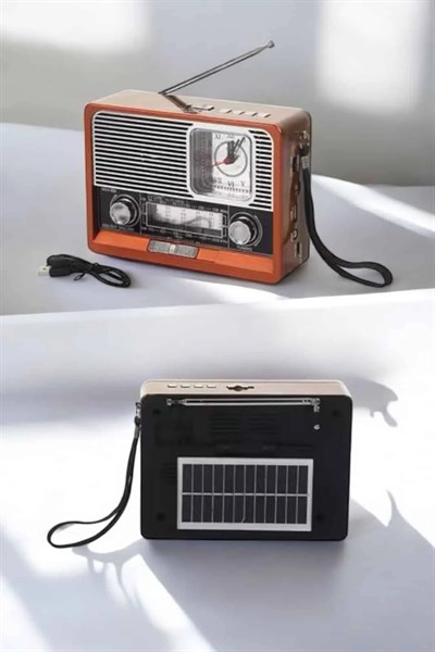 Ahşap Görünümlü Retro Bluetooth Radyo USB,AUX Ve SD Kart Girişli