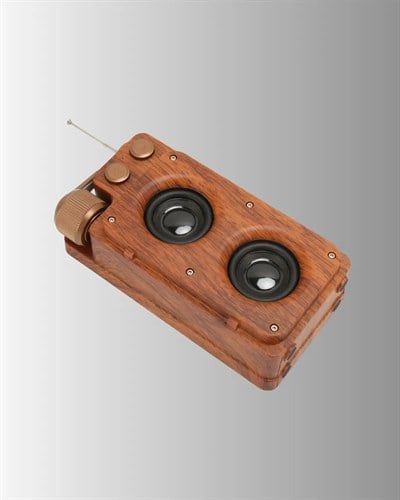 Ahşap Tarzı Kablosuz Hoparlör 5W Güçlü Bass TF USB AUX