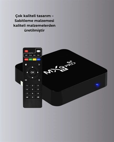 Akıllı Android TV Box – 4K Çözünürlük, 2GB RAM, 16GB Depolama, Hızlı Wi-Fi