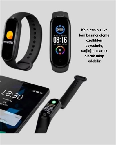 Akıllı Bileklik – Kalp Atış, Uyku ve Adım Takibi, IP67 Su Geçirmez