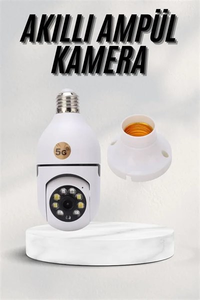 Akıllı Kamera Wifi Kamera Duylu Ampul Görünümlü 360 Derece Dönebilen Ev Kamerası