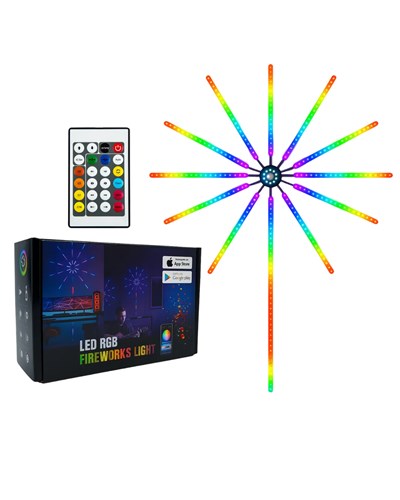 Akıllı RGB LED Havai Fişek Duvar Lambası Kumandalı ve Uygulama Kontrollü