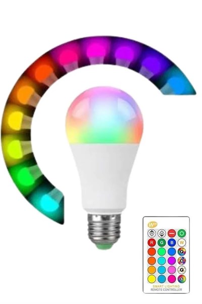 Akıllı RGB Led Ampul Led Uzaktan Kumandalı Renk Değiştiren Ampul