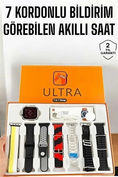 Akıllı Saat 7 Farklı Kordonlu Arama Cevaplayan Bildirim GPS Özelliği