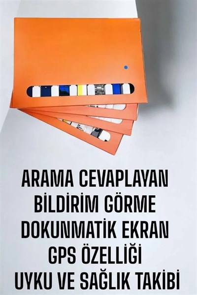Akıllı Saat 7 Kordonlu Bildirim Görebilen Metal Kordon GPS Özelliği