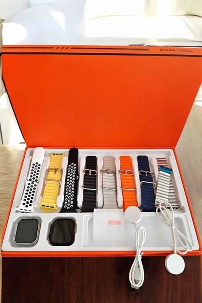 Akıllı Saat 7 Kordonlu Metal,Plastik Ve Hasır Kordon Seçeneği