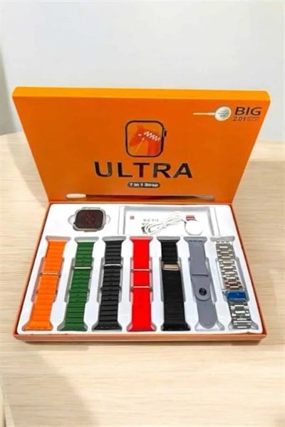 Akıllı Saat 7 Kordonlu Metal,Plastik Ve Hasır Kordon Seçeneği