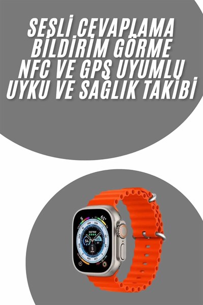 Akıllı Saat Android ve İOS Uyumlu 49 MM NFC Özelliği GPS Takibi