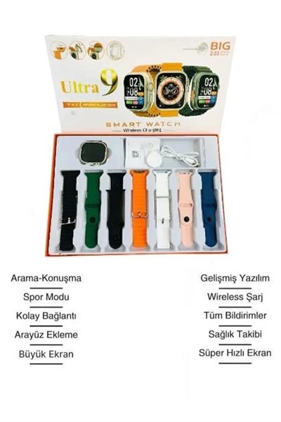 Akıllı Saat Bluetooth Bağlantılı 2.09 İnç HD Ekran ve Çok Yönlü Sağlık Takibi