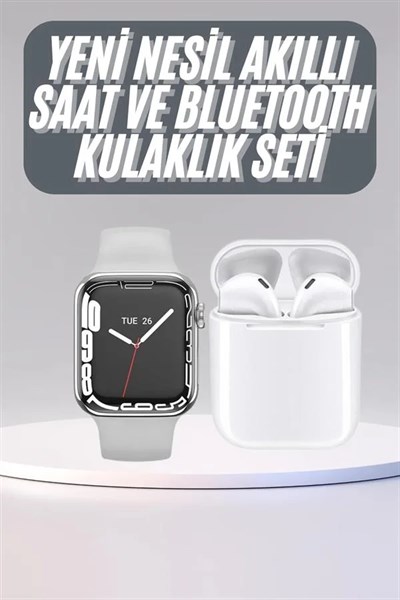 Akıllı Saat Kulaklık Hediyeli Uyku ve Sağlık Takibi Yapabilen Uzun Ömürlü
