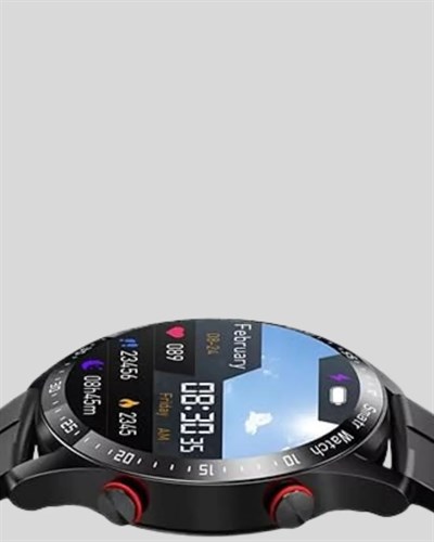 Akıllı Saat Titanyum Kasa Yuvarlak Ekran Alarm Uyku ve Sağlık Takibi Titreşimli