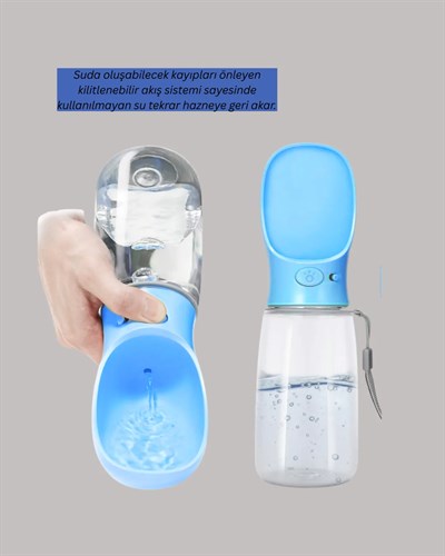 Akıllı Su Akış Kontrollü Köpek Su Matara Taşınabilir Gezdirme Şişesi