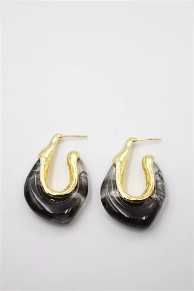 Akrilik Küpe - Siyah