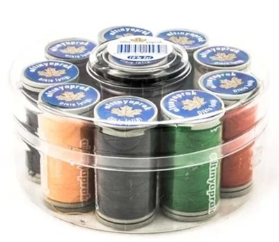 Altın Yaprak Dikiş İpliği Seti 10lu Yuvarlak Kutulu