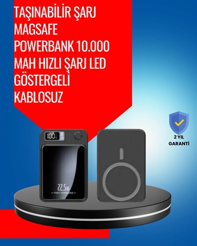 Alüminyum Alaşımlı, 20W PD Hızlı Şarj ve Manyetik Kablosuz Powerbank