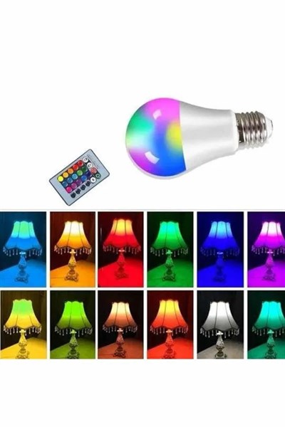Ambiyans Aydınlatma RGB Led Lamba Kumandalı Renk Değiştirebilen