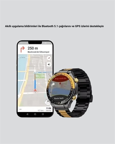 Amoled Akıllı Saat Manyetik Şarj GPS Destekli Spor ve Günlük Kullanım