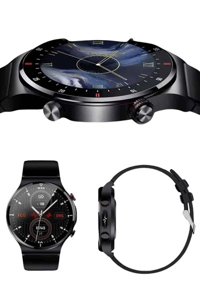 Amoled Ekran Metal Deri Silikon Kordonlu Uyku ve Sağlık Takibi