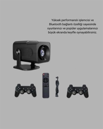 Android Projeksiyon Game Box – 1280x720p HD Çözünürlük, Bluetooth,HDMI ve USB Girişli