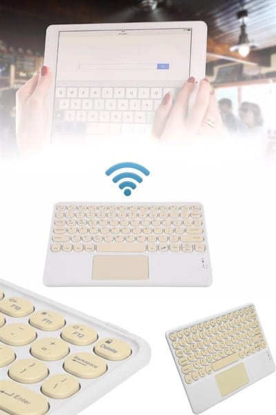 Android ve İOS Uyumlu Bluetooth Klavye Touchpad Slim Kablosuz Wifi Q Klavye