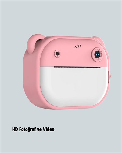 Anında Baskı Özellikli Çocuk Kamerası – 24MP HD Çift Lens, 32GB Hafıza ve Oyun Modu
