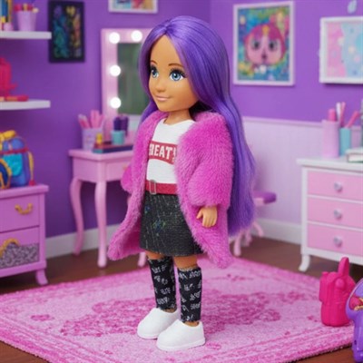 Ankiki Moda İkonu Bebek Figür 13 cm - Mor Saçlı 