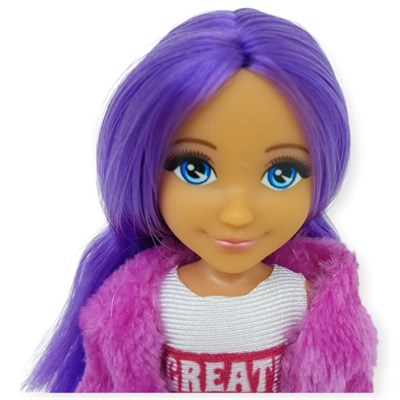 Ankiki Moda İkonu Bebek Figür 13 cm - Mor Saçlı 