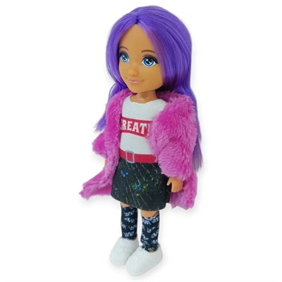 Ankiki Moda İkonu Bebek Figür 13 cm - Mor Saçlı 