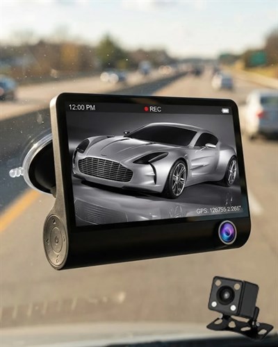 Araç DVR Kamera Çift Lensli 4 İnç Ekranlı G Sensörlü