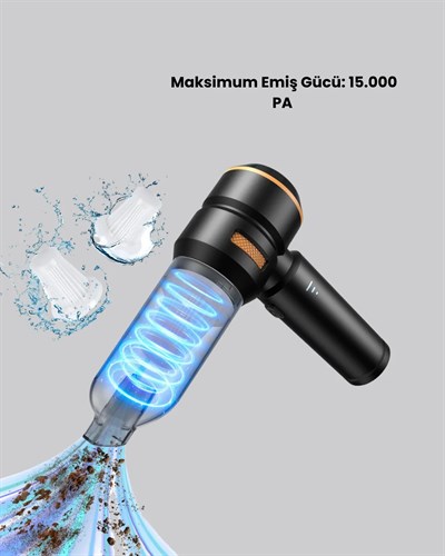 Araç İçi Derinlemesine Temizlik İçin Kompakt ve Ergonomik El Süpürgesi