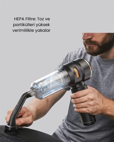 Araç İçi Derinlemesine Temizlik İçin Kompakt ve Ergonomik El Süpürgesi