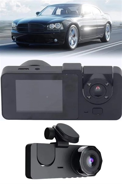 Araç İçi Dikiz Kamerası Sürüş Kaydedici 3 Lensli DVR Kamera