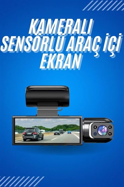 Araç İçi Full Hd Kamera Ön ve Arka Kameralı Ekranlı Araç Kamerası