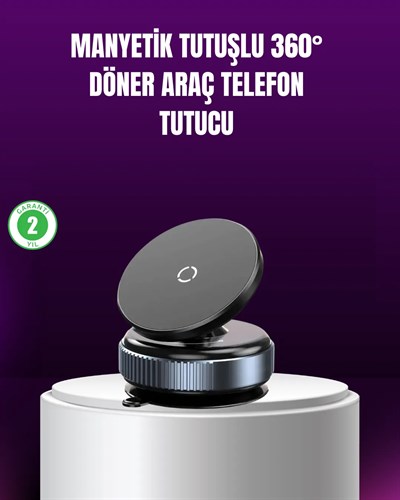 Araç İçi Manyetik Telefon Tutucu 360° Döner Vakumlu Stand