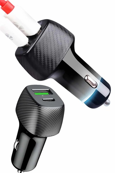 Araç İçi Şarj Cihazı 38W Güç Kapasiteli Type-C Girişli Araba Çakmaklık