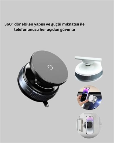 Araç İçi Telefon Tutucu Güçlü Manyetik Vakumlu Model