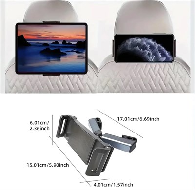 Araç Koltuk Arkası Tablet Tutucu, Telefon Tutucu, Tablet/Telefon Tutucu, 360° iPad Pro 12.9 Mini Air, Galaxy Tab A A7 S7, Switch, Surface, 4,7-12,9 inch ile uyumlu