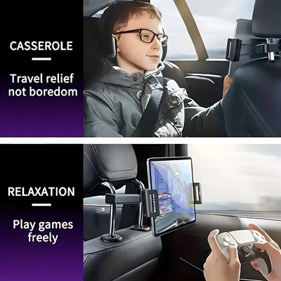 Araç Koltuk Arkası Tablet Tutucu, Telefon Tutucu, Tablet/Telefon Tutucu, 360° iPad Pro 12.9 Mini Air, Galaxy Tab A A7 S7, Switch, Surface, 4,7-12,9 inch ile uyumlu