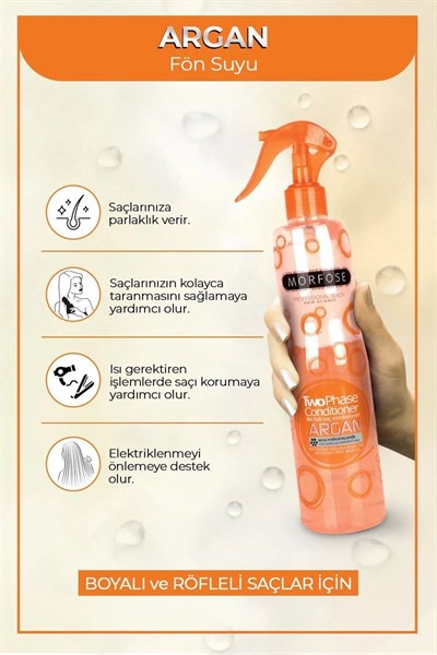 Argan Çift Fazlı Kondisyoner Fön Suyu 400 ML  - mrfs