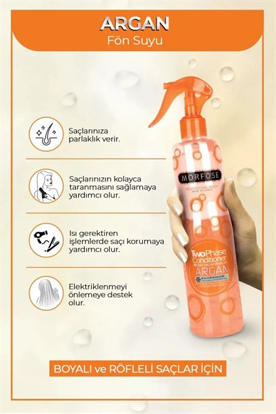 Argan Çift Fazlı Kondisyoner Fön Suyu 400 ML  - mrfs