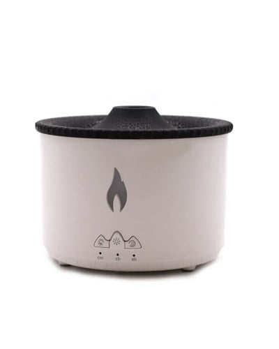 Aromaterapi Difüzörü Alev Efektli LED Işıklı Sessiz Hava Nemlendirici Otomatik Kapanma