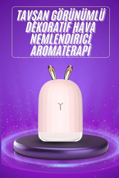 Aromaterapi Hava Nemlendirici Dekoratif USB Şarjlı Tavşan Nemlendirici