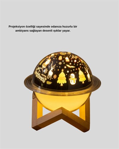 Aromaterapili USB Hava Nemlendirici – Projeksiyon Işıklı, Sessiz ve Şık Tasarım