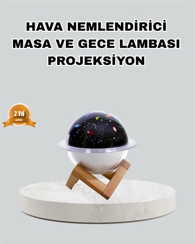 Aromaterapili USB Hava Nemlendirici – Projeksiyon Işıklı, Sessiz ve Şık Tasarım