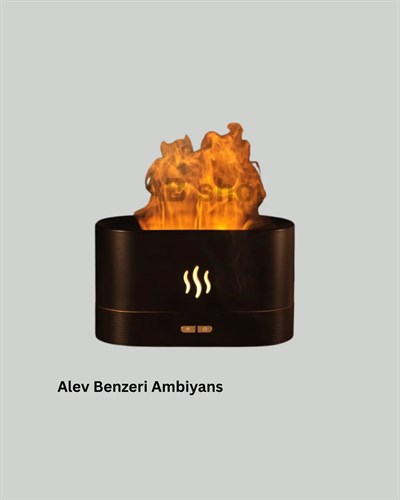 Aromatik Oda Kokusu Difüzörü Alev Tasarımlı LED Işıklı Nemlendirici