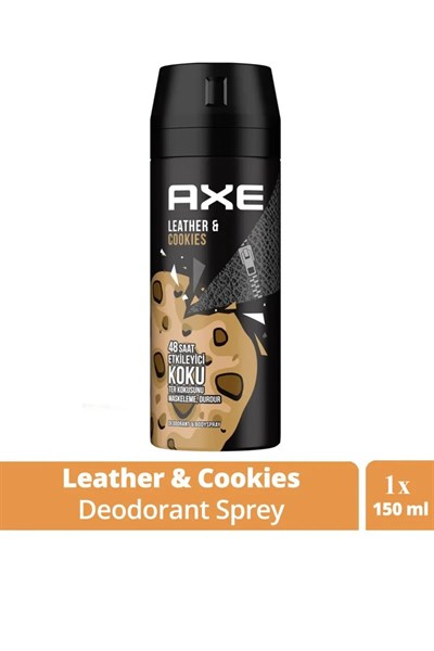 Axe Erkek Sprey Deodorant Leather & Cookies 48 Saat Etkileyeci Koku 150 ml